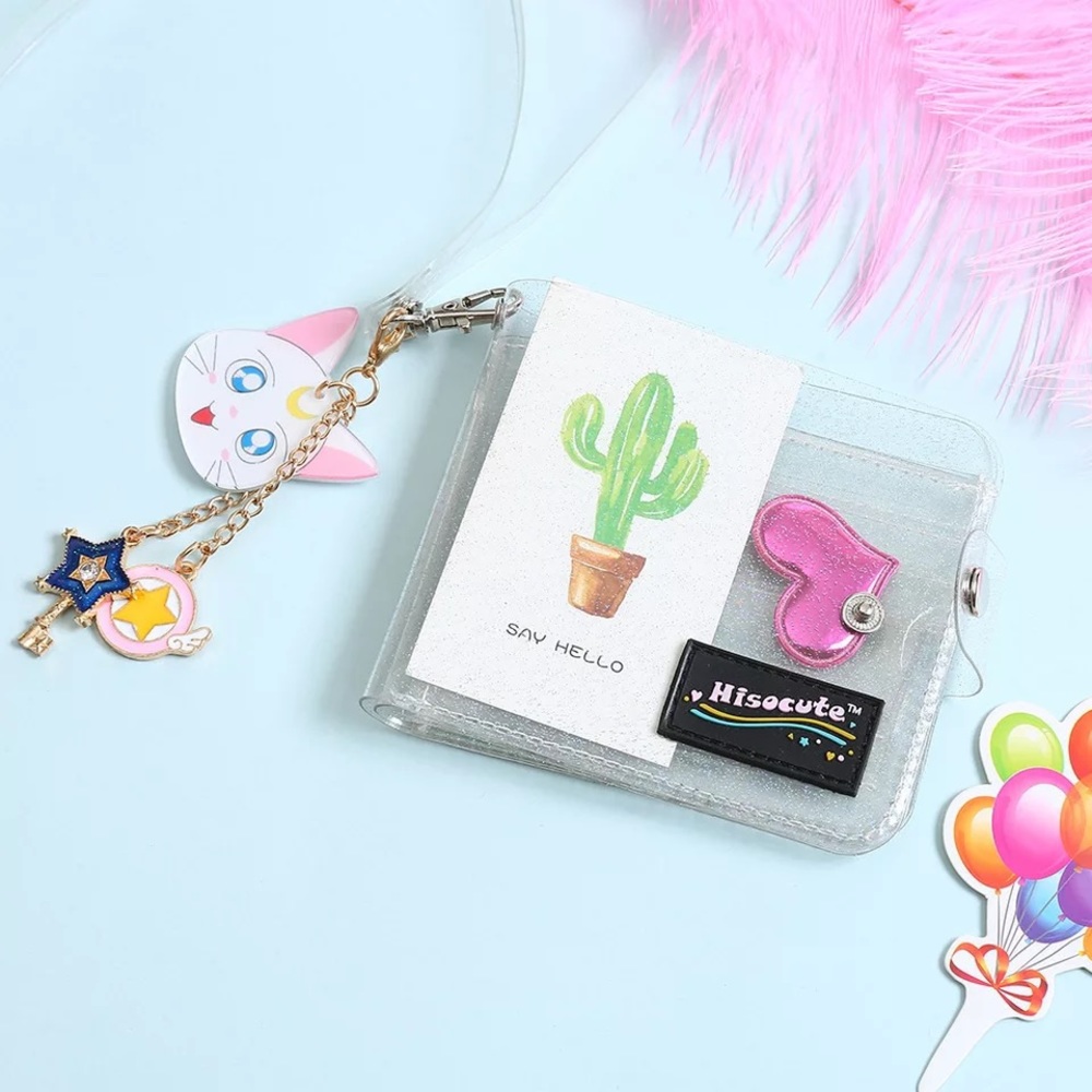 clear glitter wallet